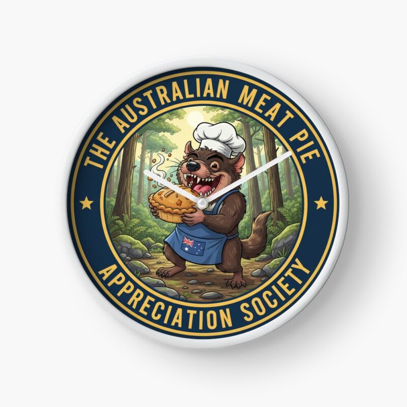 The Meat Pie Tassie Devil - Clock